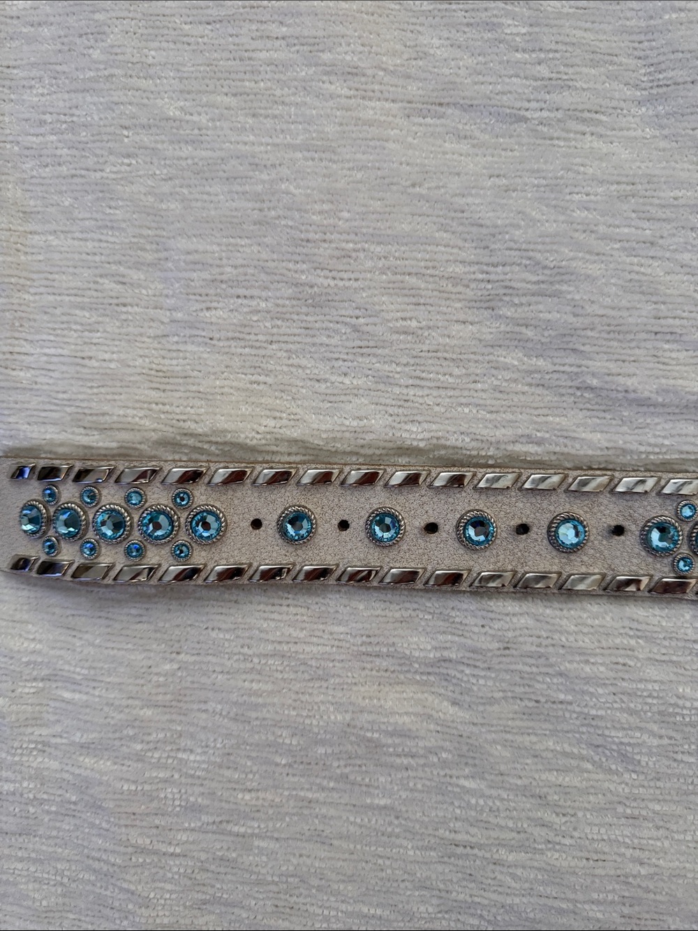 Winged Skull Rhinestone Belt in Blue - Statement Accessory - Picture 6 of 7